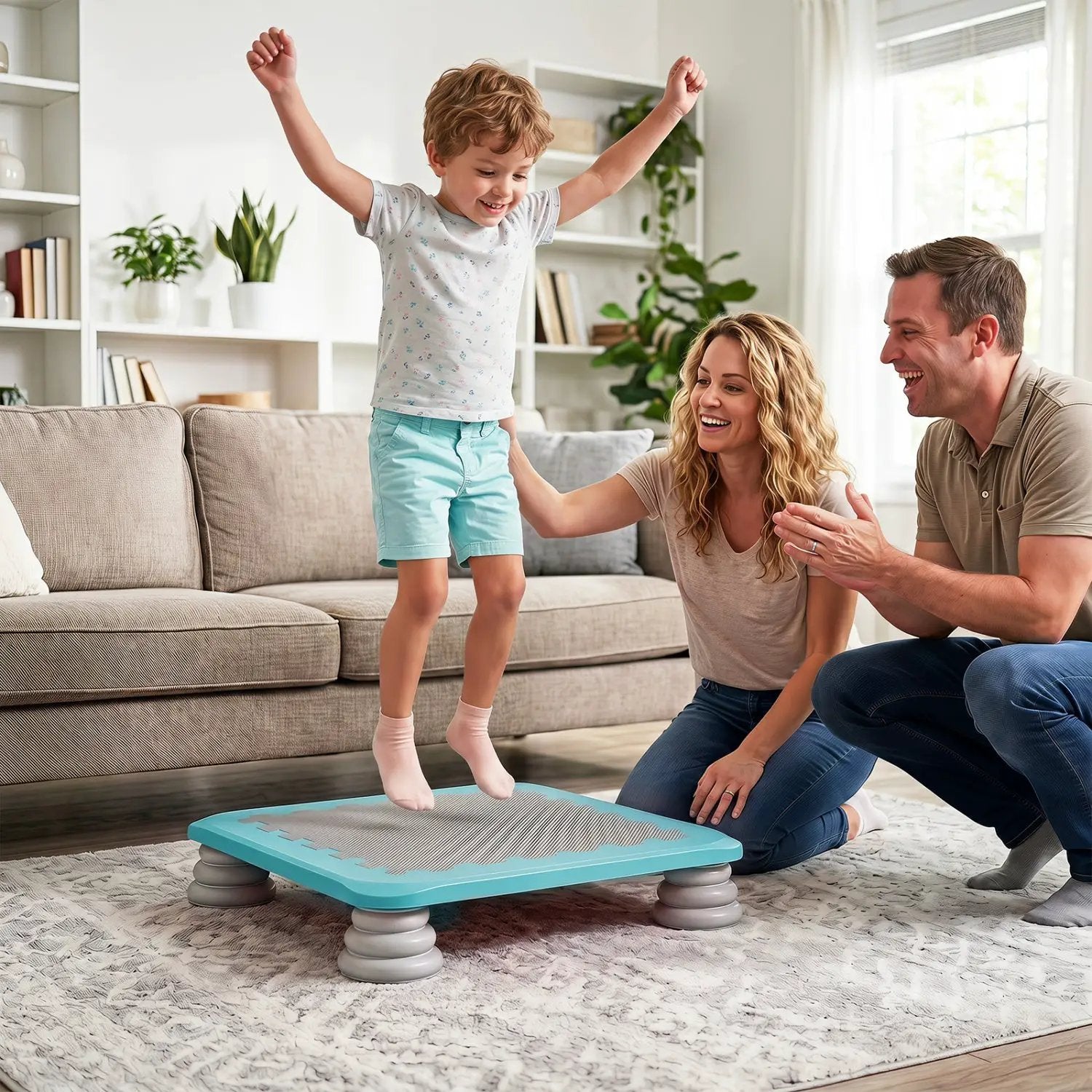 Kids Mini Trampoline 25.5 Inch with Non-Slip Foot Pads by DirectDeals
