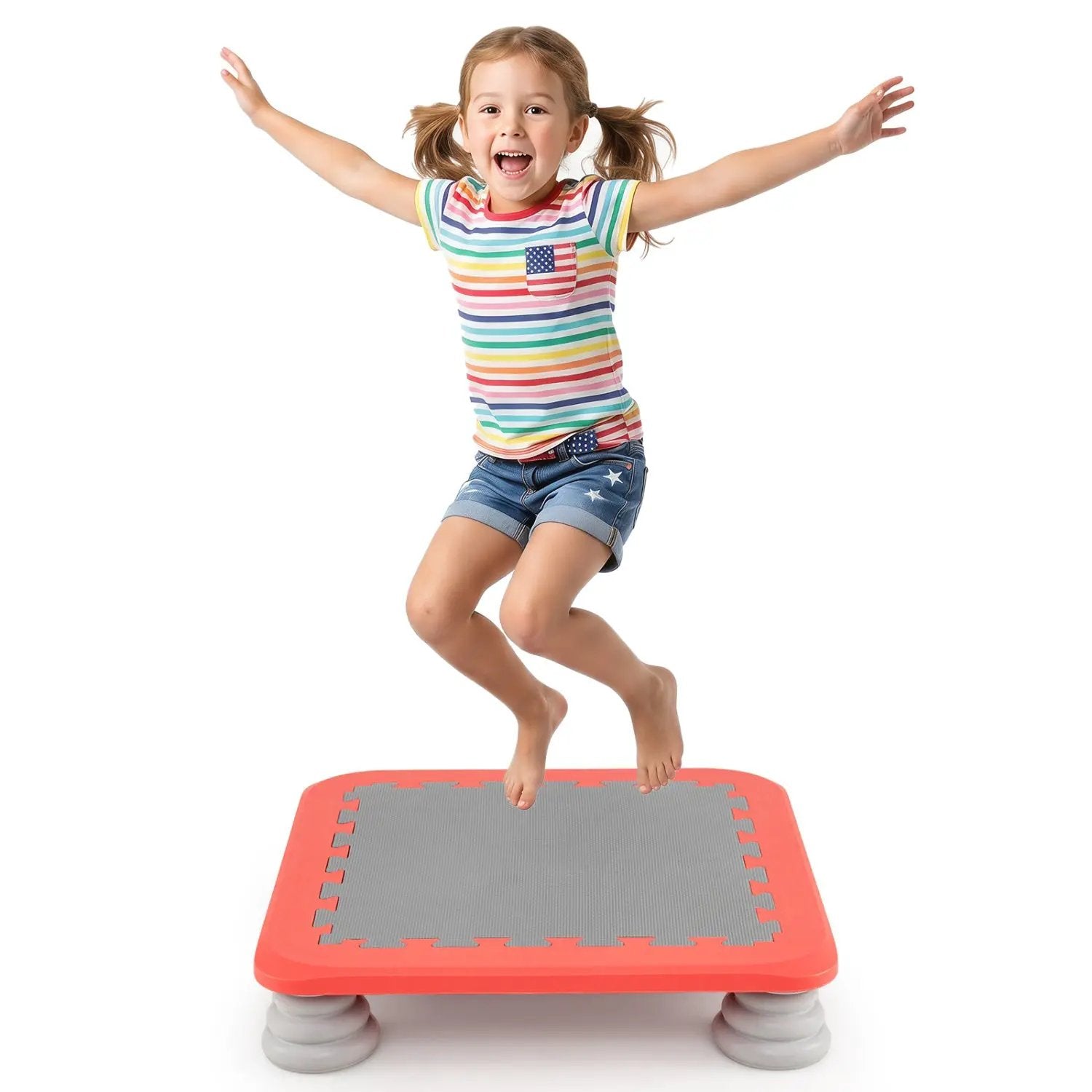Kids Mini Trampoline 25.5 Inch with Non-Slip Foot Pads by DirectDeals