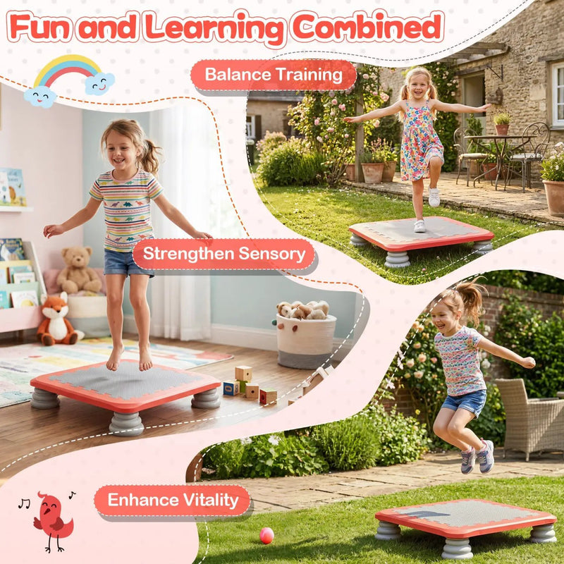 Kids Mini Trampoline 25.5 Inch with Non-Slip Foot Pads by DirectDeals