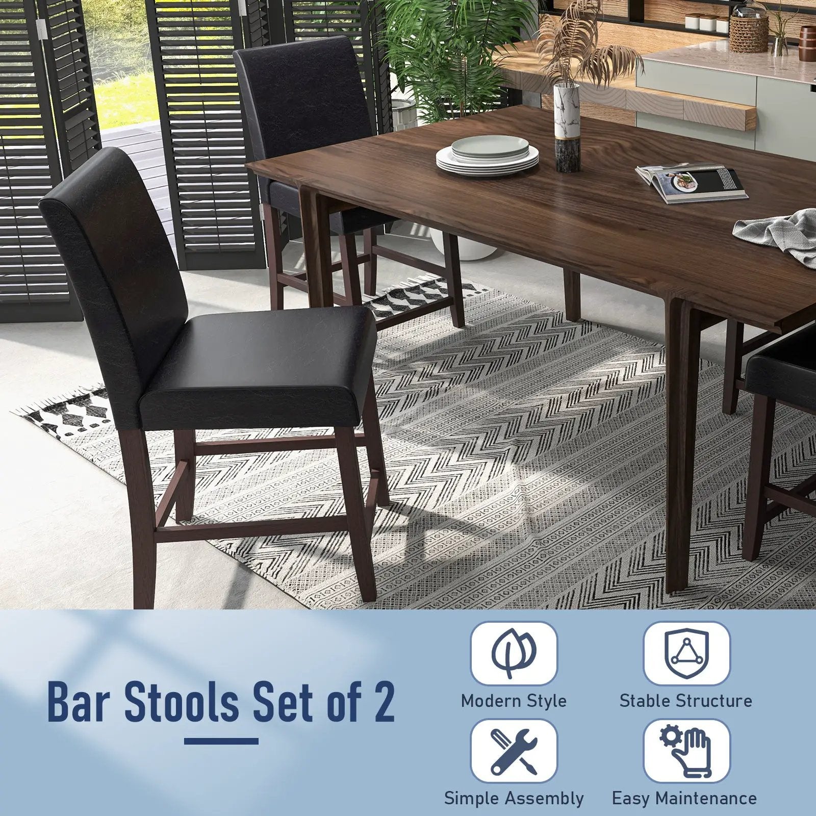 25 Inch Counter Height Set of 2 Bar Stools by DirectDeals