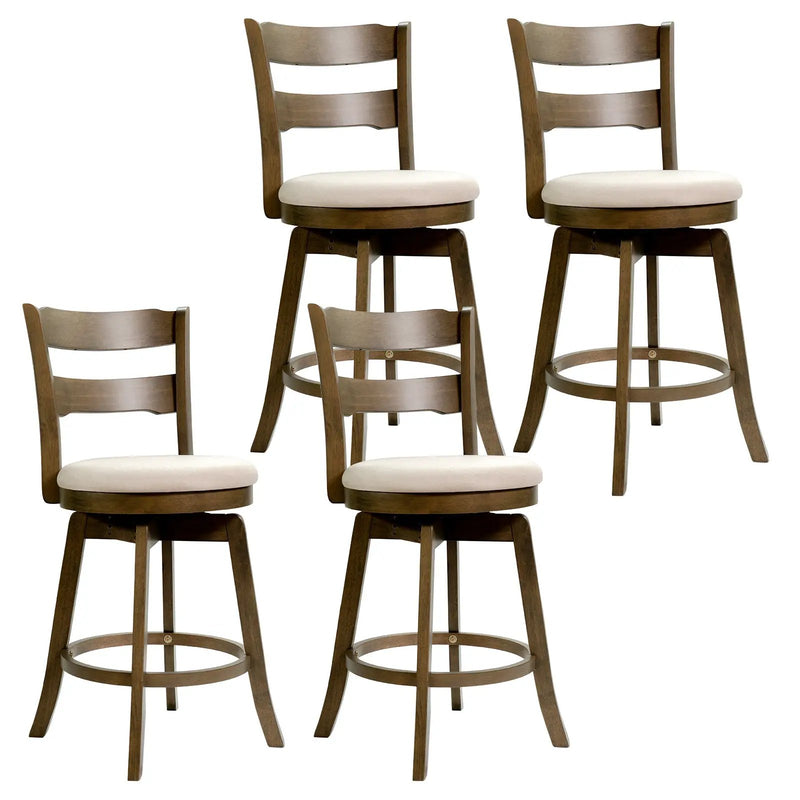 25 Inch Swivel Counter Barstools with Backrest & Upholstered Seat by DirectDeals