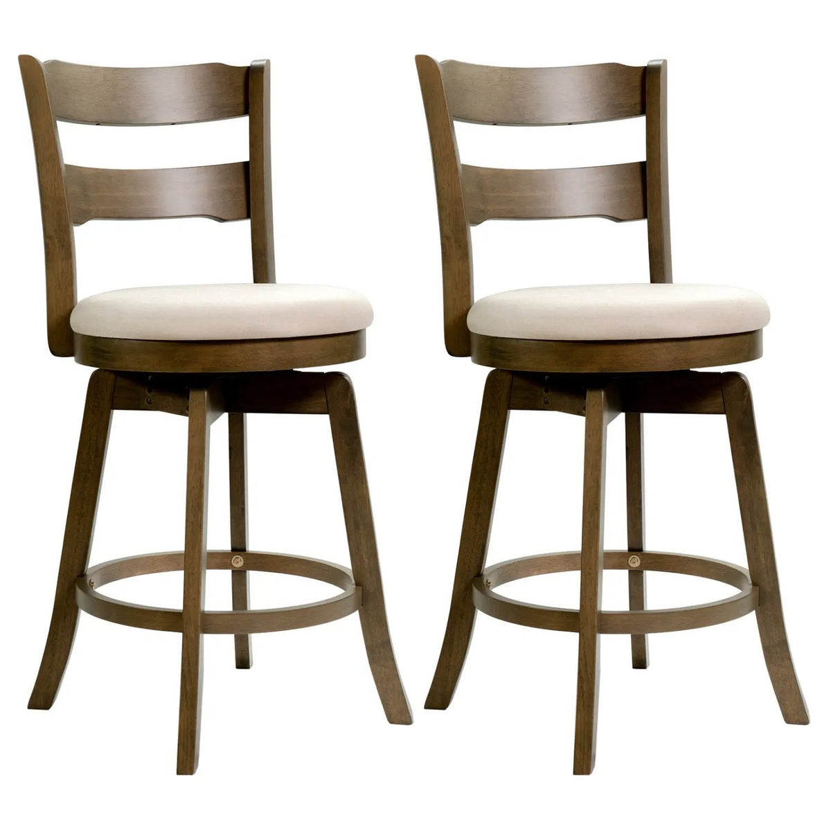 25 Inch Swivel Counter Barstools with Backrest & Upholstered Seat, photo 6 of 16