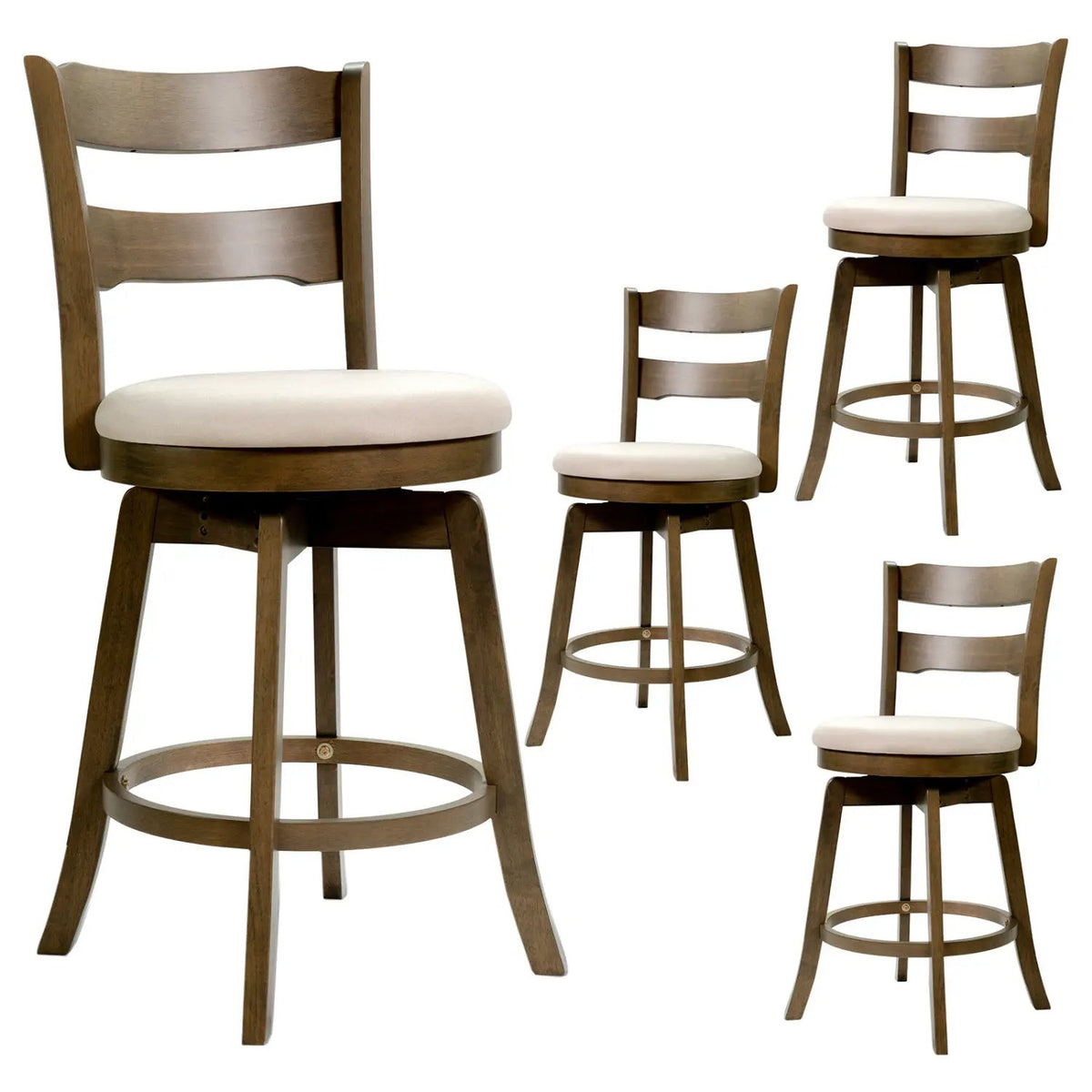 25 Inch Swivel Counter Barstools with Backrest & Upholstered Seat, photo 5 of 16