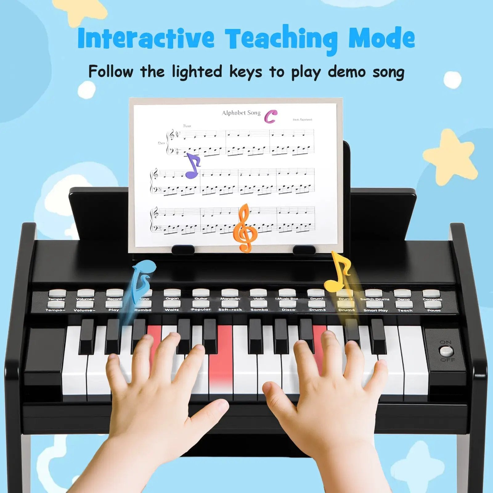 25 Keys Kids Piano Keyboard with Adjustable Speed and Volume by DirectDeals