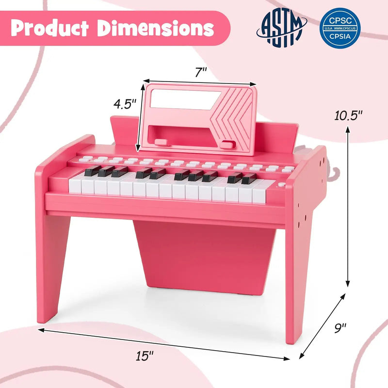 25 Keys Kids Piano Keyboard with Adjustable Speed and Volume by DirectDeals