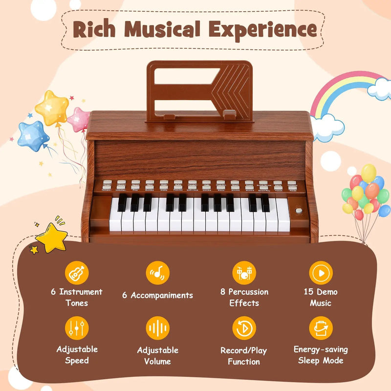 25 Keys Kids Piano Keyboard with Adjustable Speed and Teaching Mode by DirectDeals