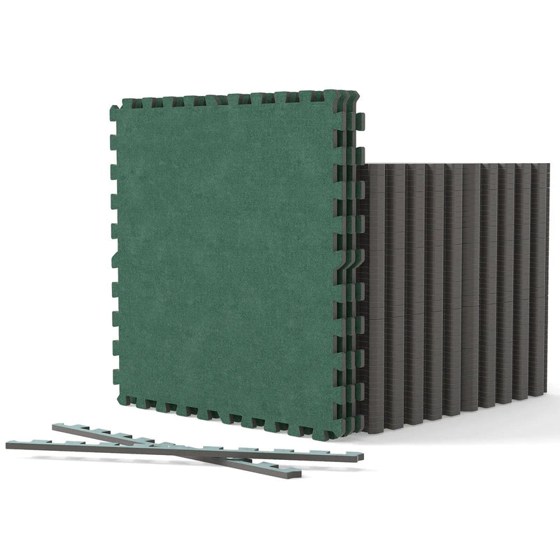 25 Pack-100 Sq.Ft. Foam Floor Tiles Interlocking Carpet Tiles with Edge Borders by DirectDeals