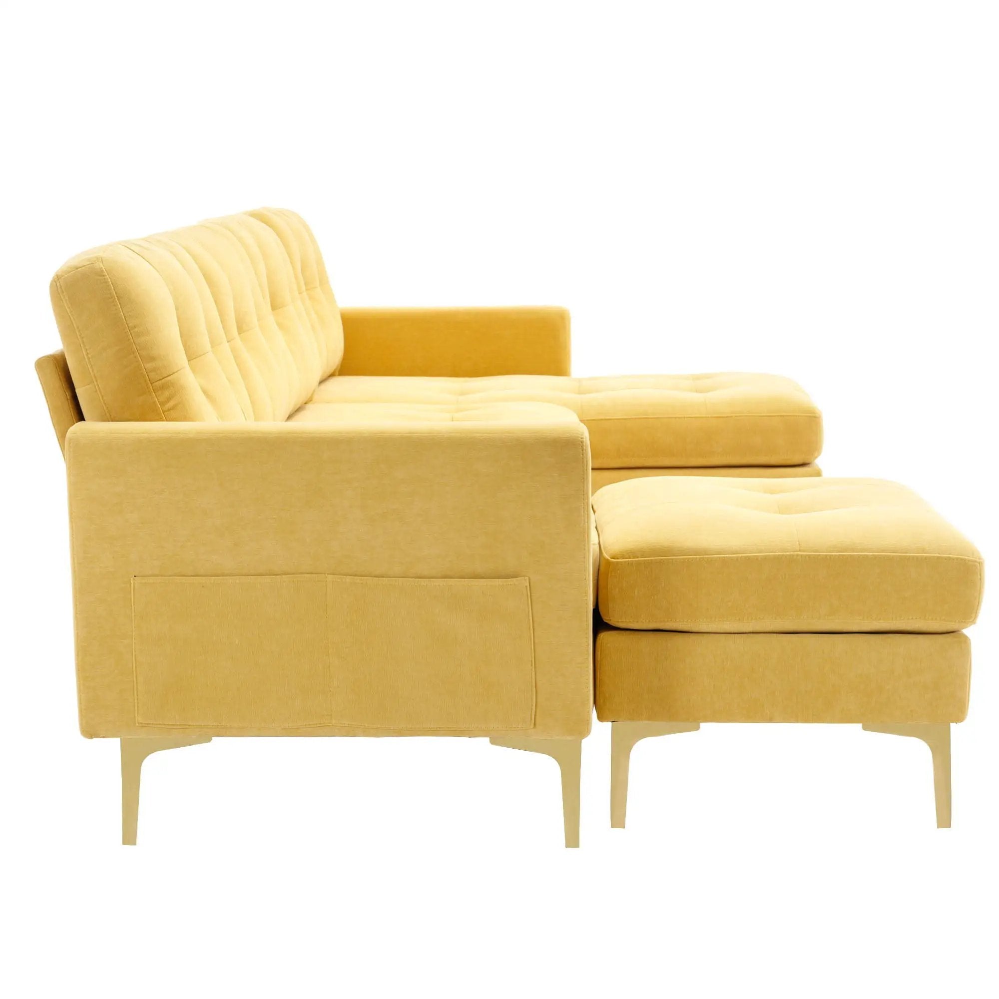 Modern L - Shape Convertible Sectional Sofa With Movable Ottoman by HouseOfZazla