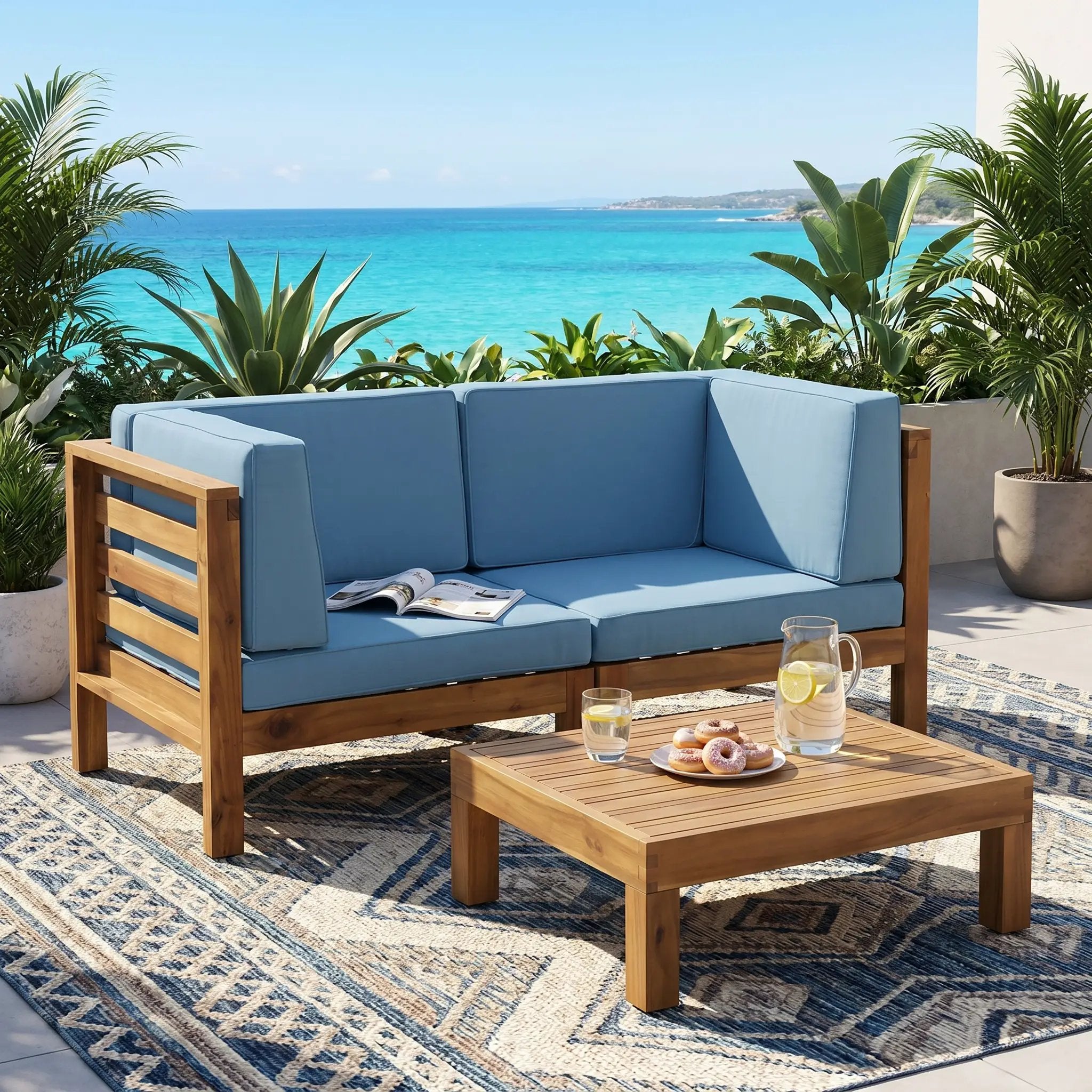 OANA 3-Piece Love Seat Set with Coffee Table by HouseOfZazla