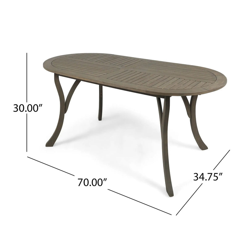 Outdoor Table With Smooth Lines, Slat Top by HouseOfZazla