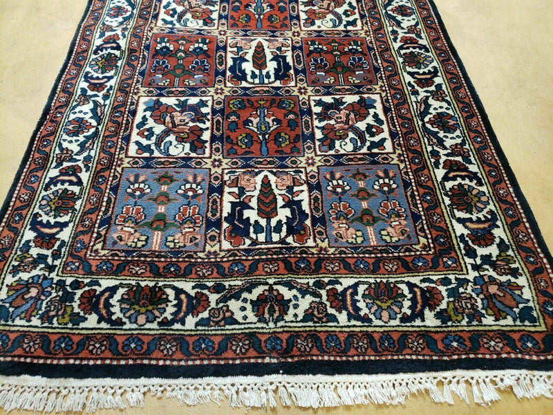 4' X 6' Vintage Handmade Indian Panel Design Wool Rug Veg Dyes by Jewel Rugs