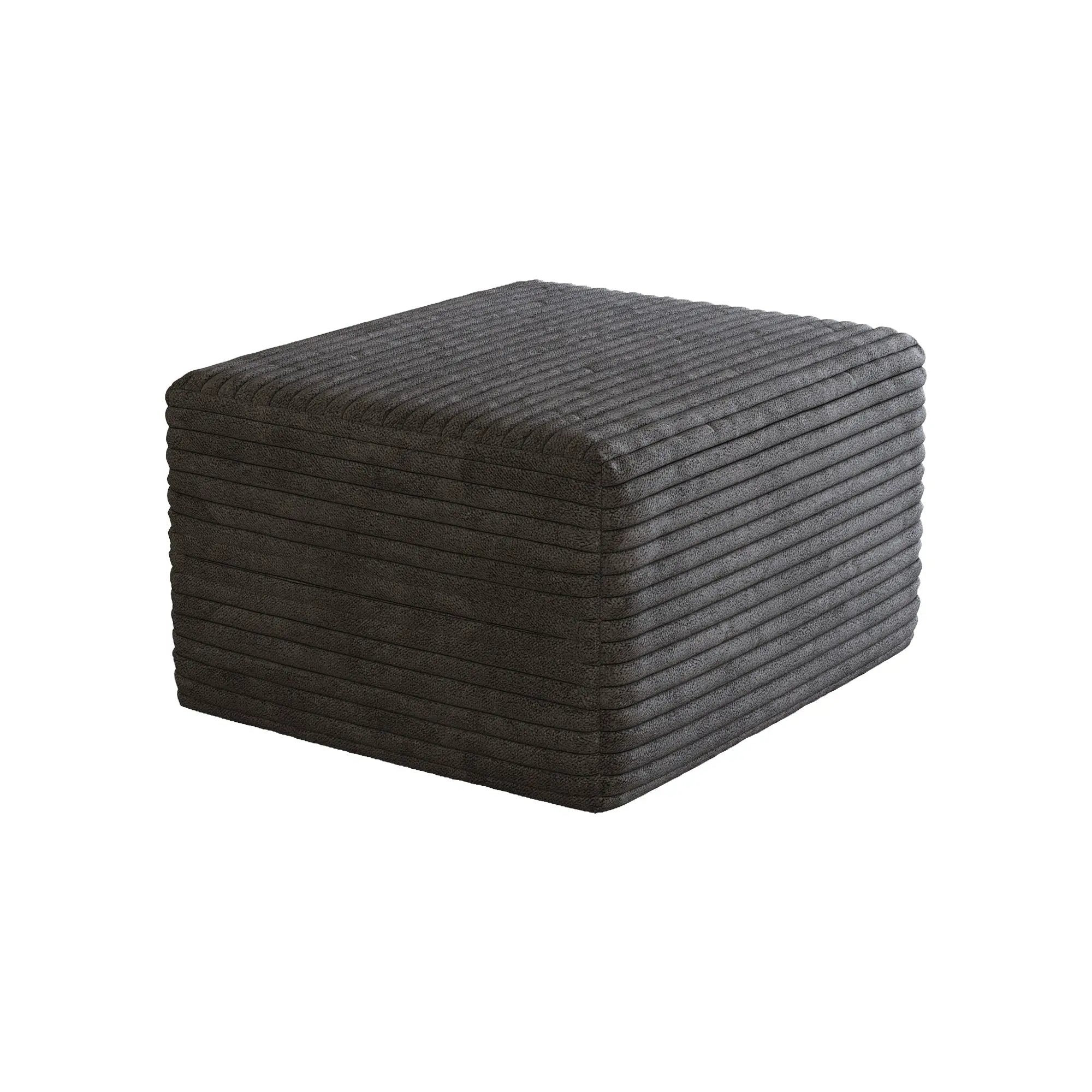 Sofa Ottoman - No Assembly Required - Dark Grey Plush Corduroy Fabric by HouseOfZazla