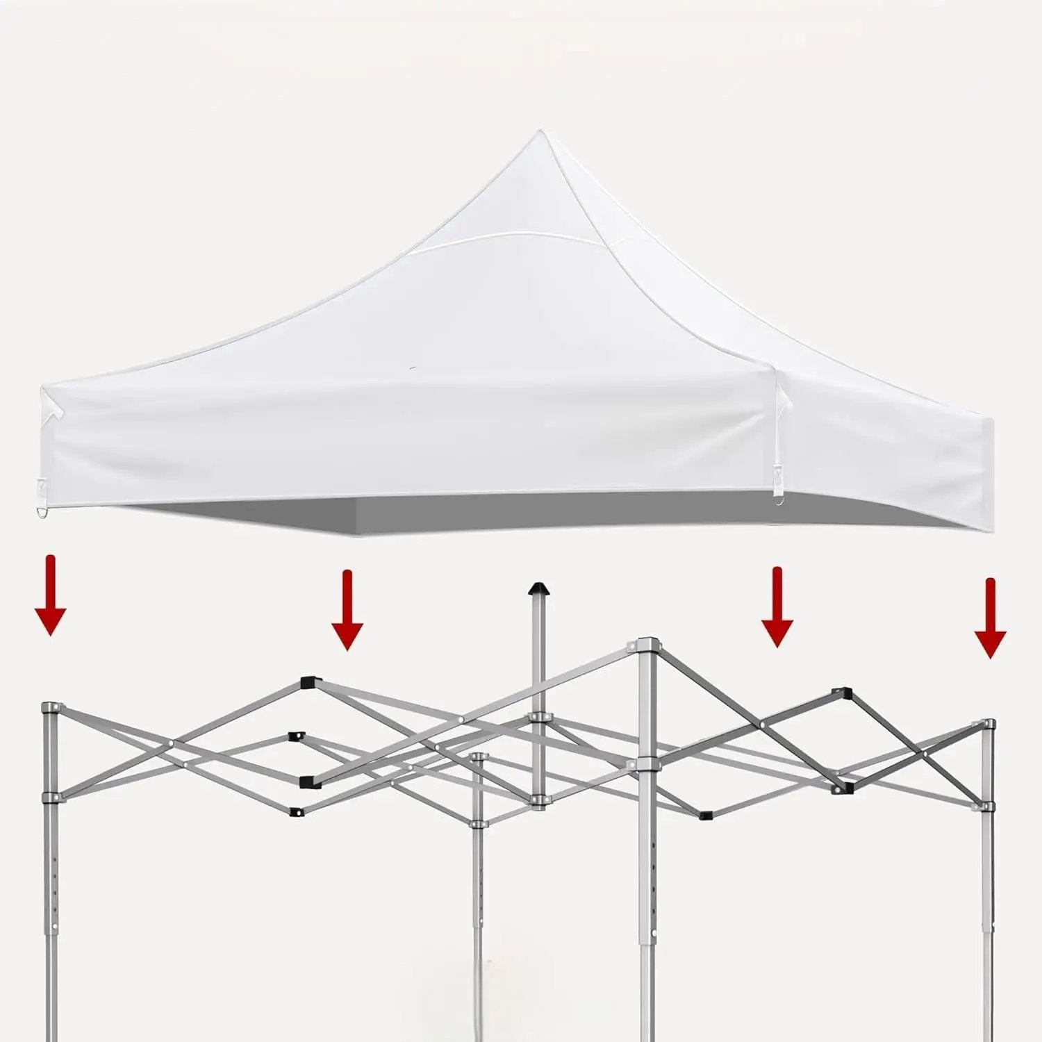 Canopy Replacement Top With 4 Pack W8 Bags, Pop Up Tent Cover Only, Frame Not Included by Unique Piece Furniture