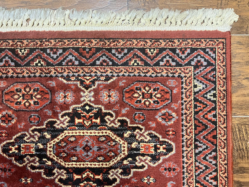Belgium Power Loomed Runner Rug 2x9, Vintage Wool Rug for Hallway 2 x 9 ft, Red, Caucasian Persian Design, 9ft Runner by Jewel Rugs