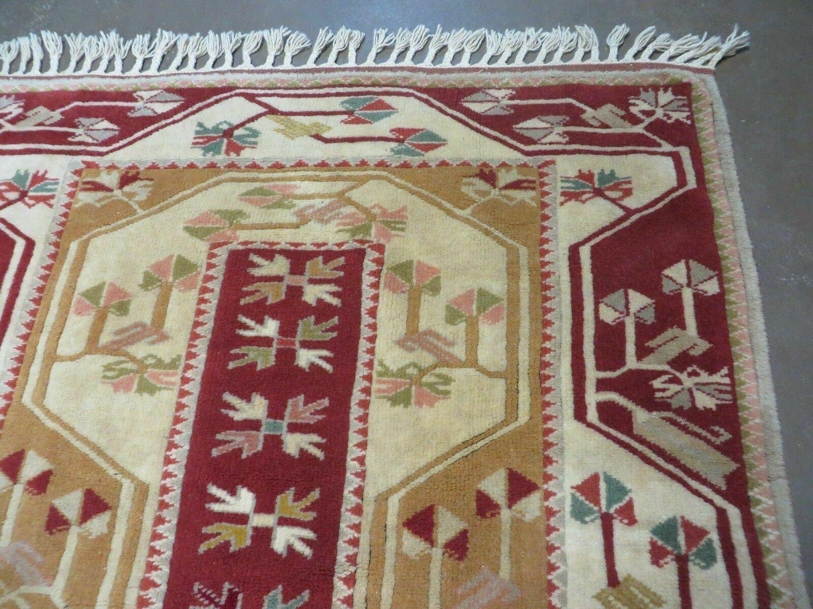 4' X 6' Vintage Handmade Knotted Turkish Kazak Pattern Wool Rug Carpet Nice by Jewel Rugs