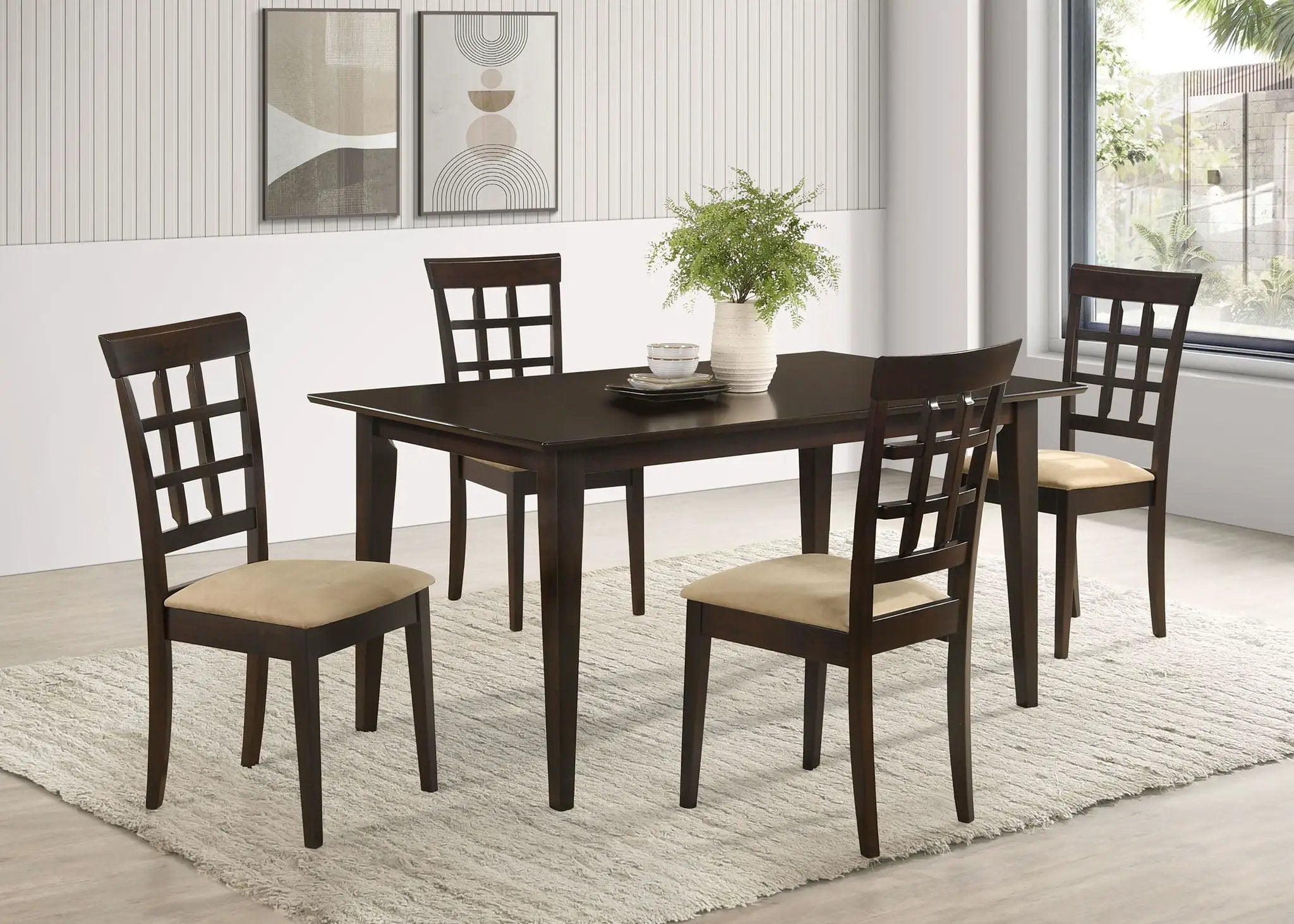 Gabriel 5-piece Rectangular 59-inch Dining Set Cappuccino by Unique Piece Furniture