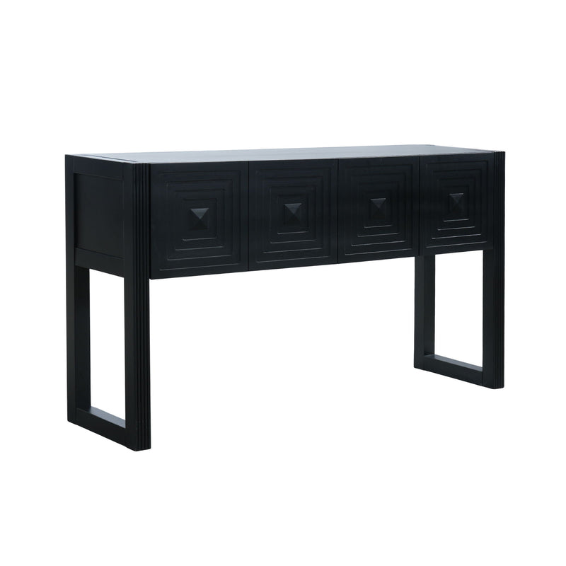 Geometric Carved Console Table With 3 Soft Close Drawers by HouseOfZazla