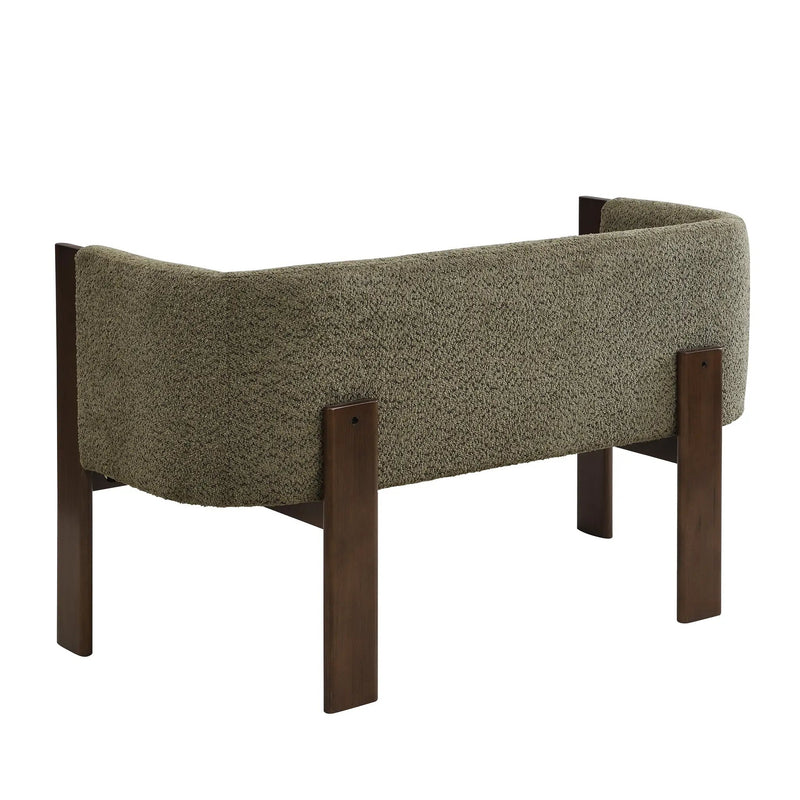 48.5" Upholstered Solid Loveseat (Walnut+Green) by HouseOfZazla