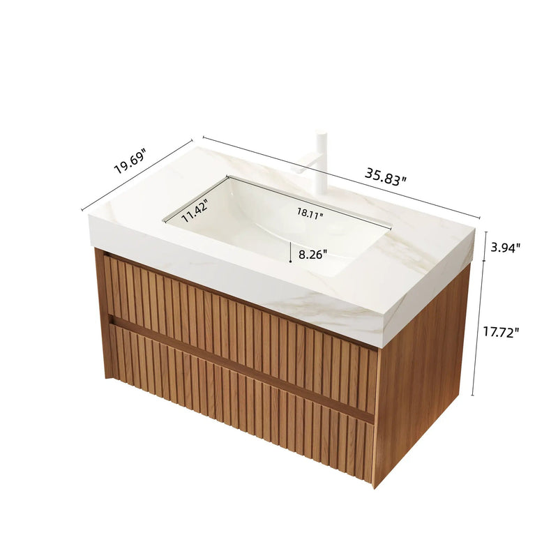 Tilley 30" Bathroom Vanity & Sink with 2 Drawers by HouseOfZazla