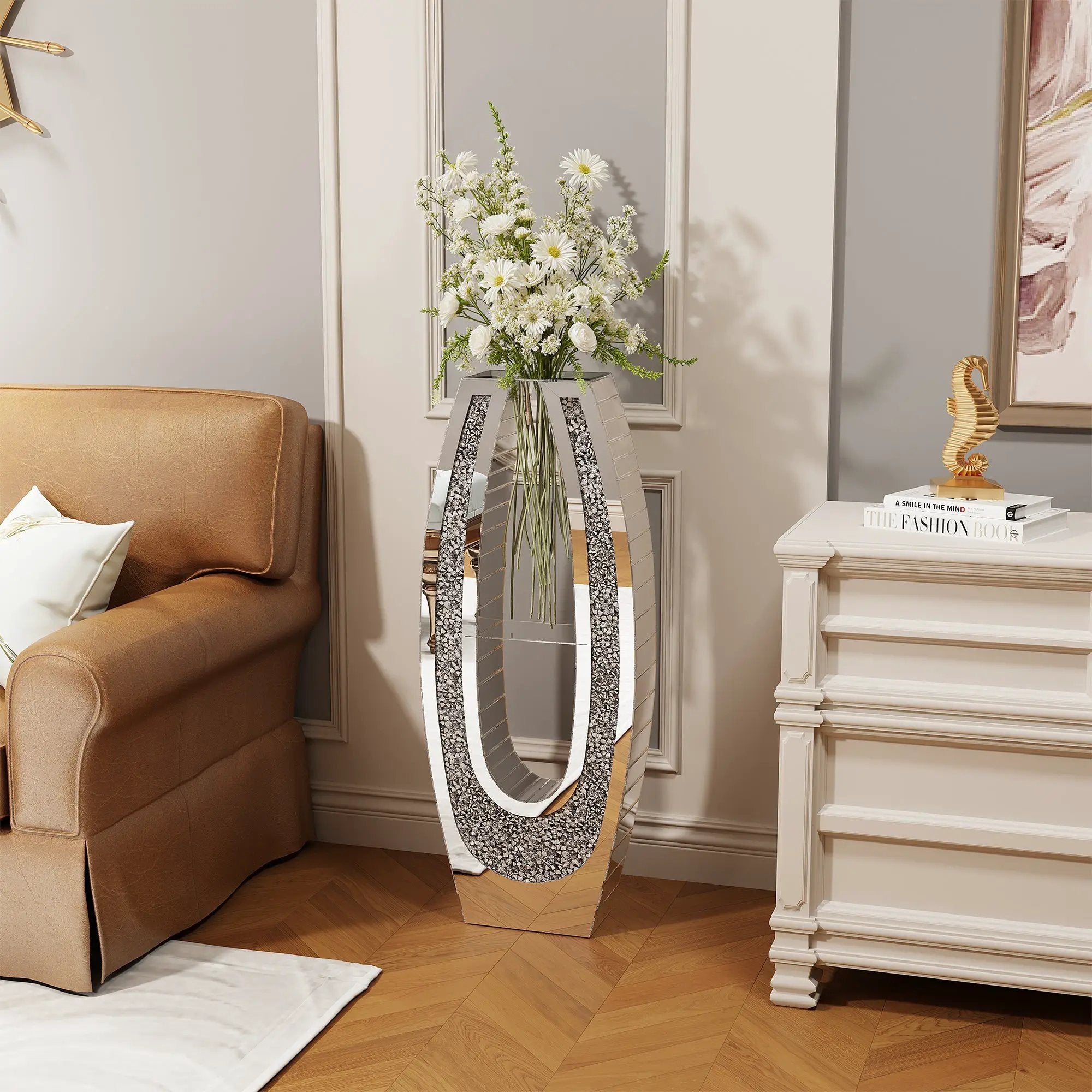 35.82" U-Shaped Tall Decorative Floor Vase by HouseOfZazla