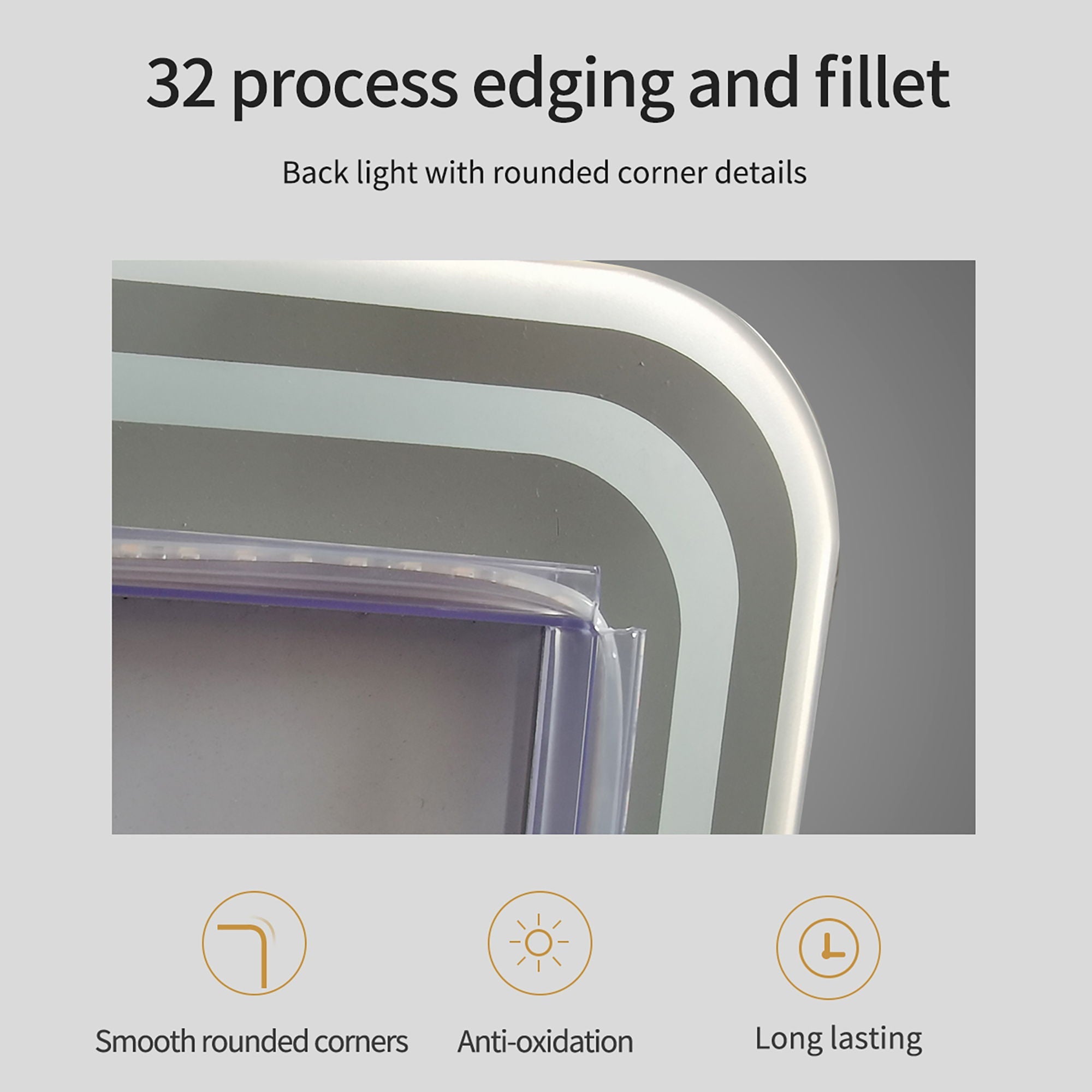 Frameless Full Length Floor Mirror With LED Light, Dimming & 3 Color Modes Mirror - Silver by HouseOfZazla