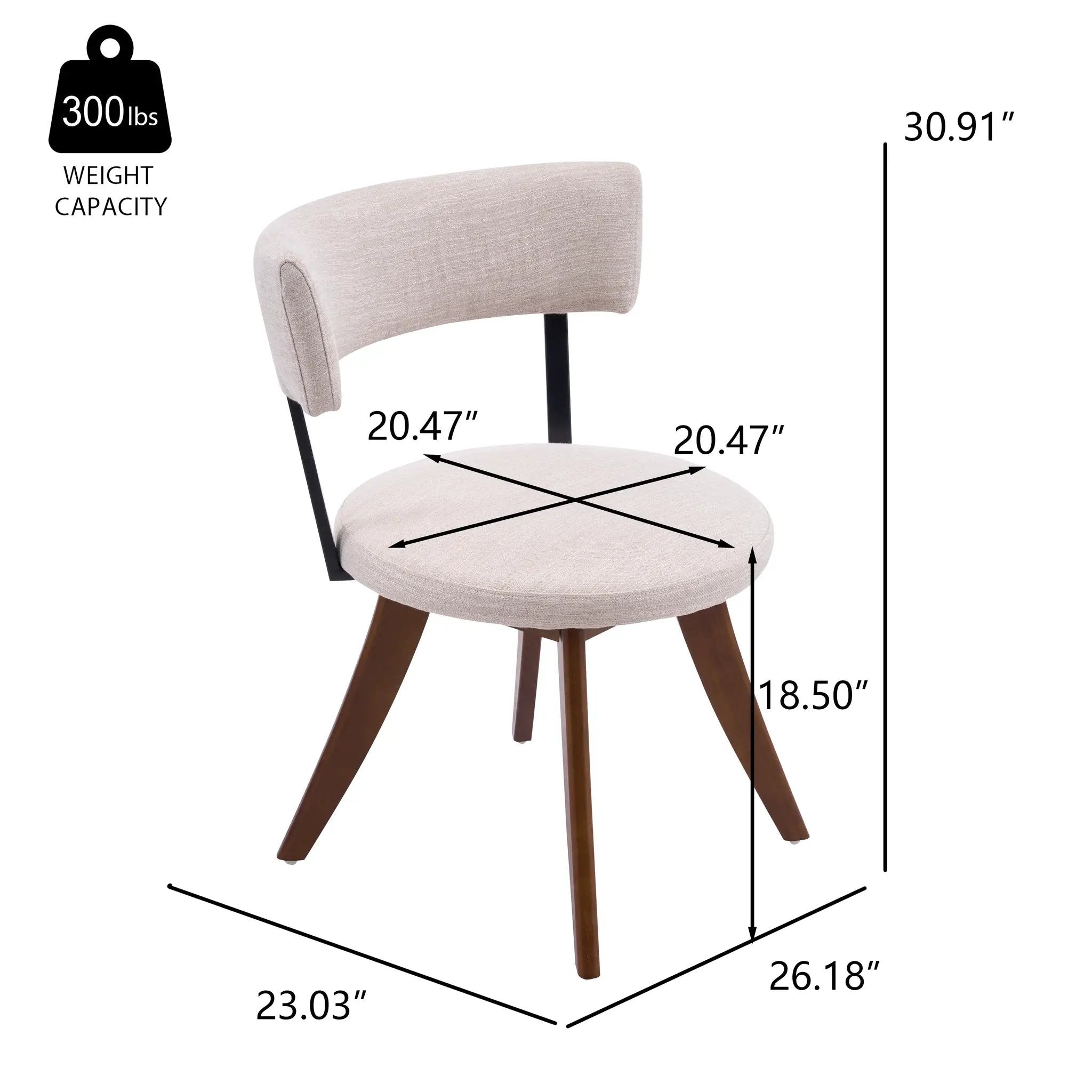 Modern Upholstered Dining Chairs with Curved Back by HouseOfZazla