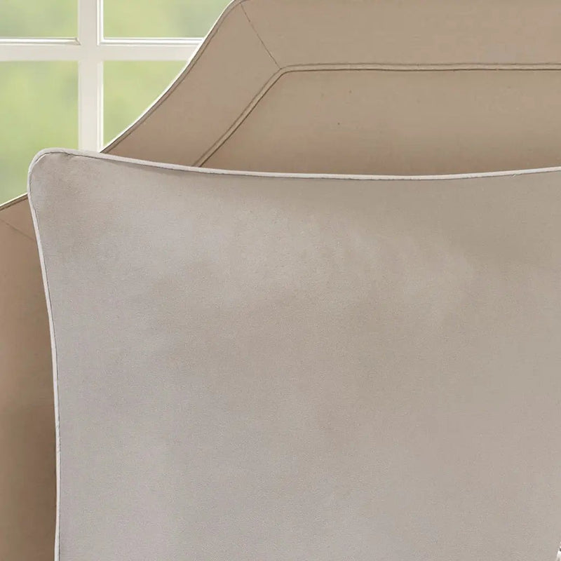 Embroidered 8 Piece Comforter Set Neutral Queen by HouseOfZazla