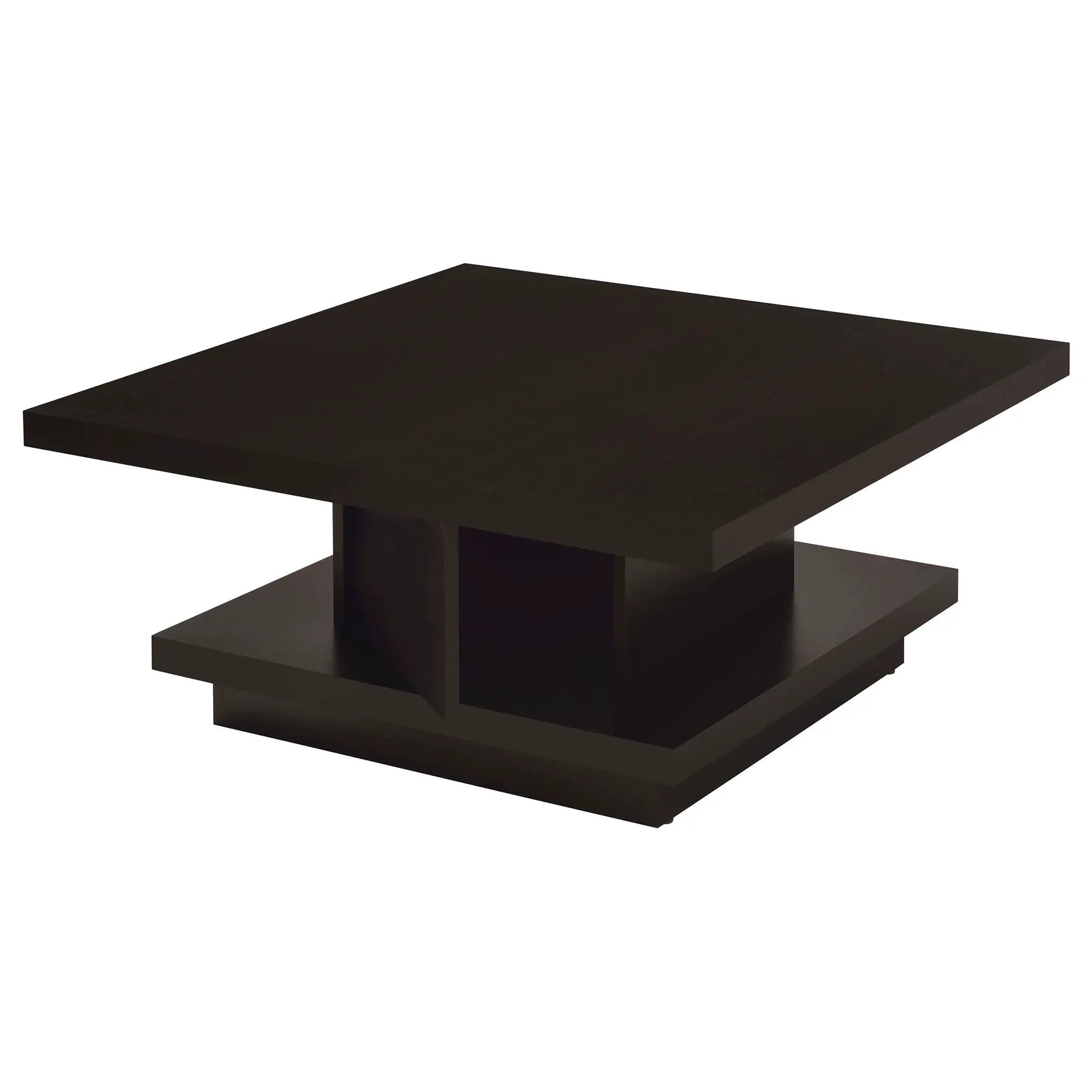 Reston Square Engineered Wood Coffee Table with Casters Cappuccino by Unique Piece Furniture