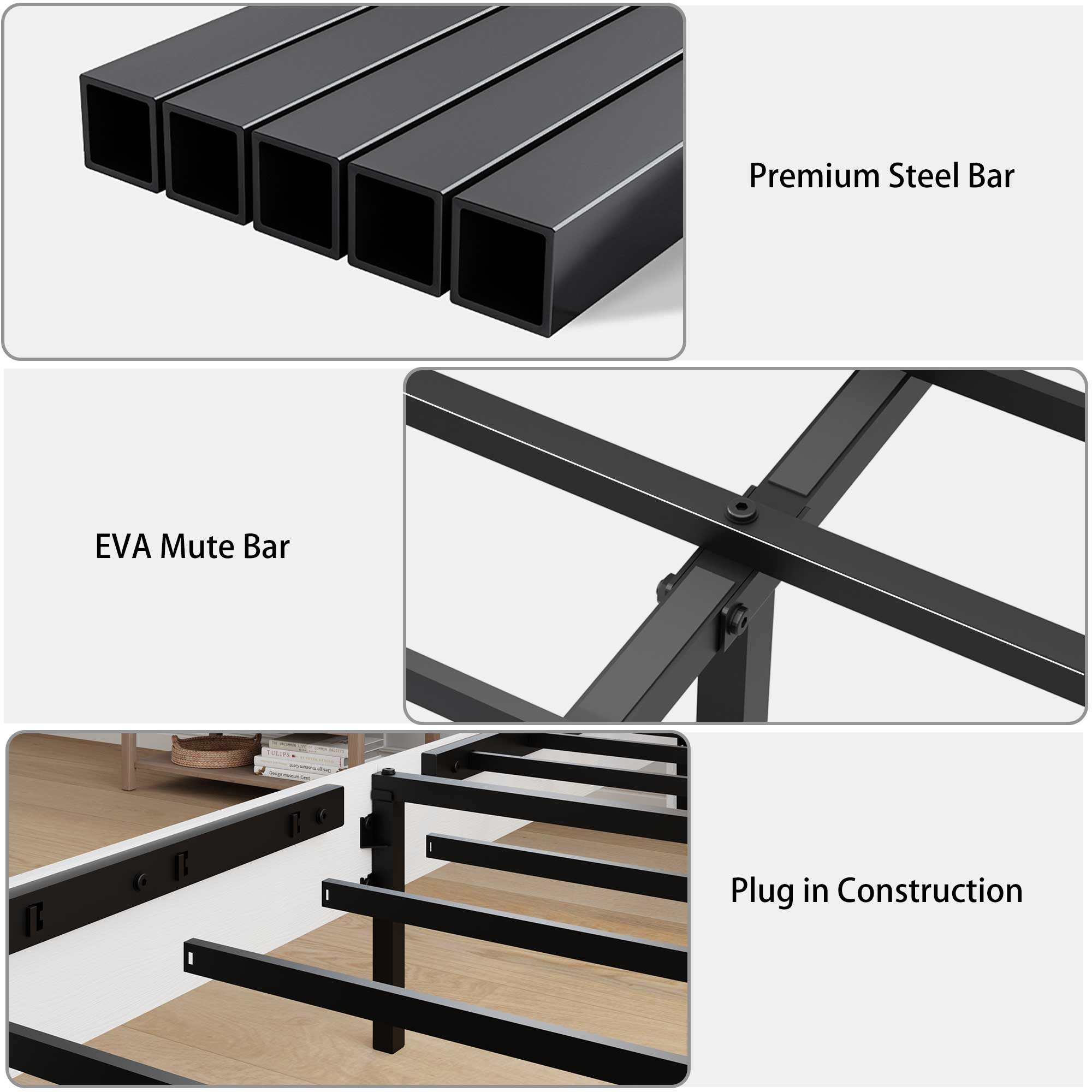 King Wood Platform Bed Frame with Headboard and Storage by HouseOfZazla