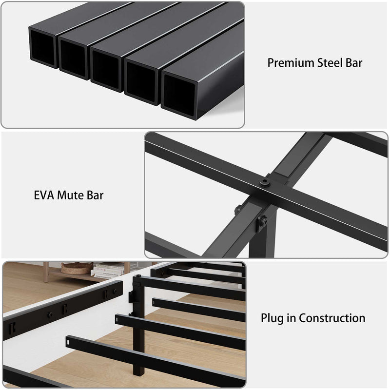 King Wood Platform Bed Frame with Headboard and Storage by HouseOfZazla