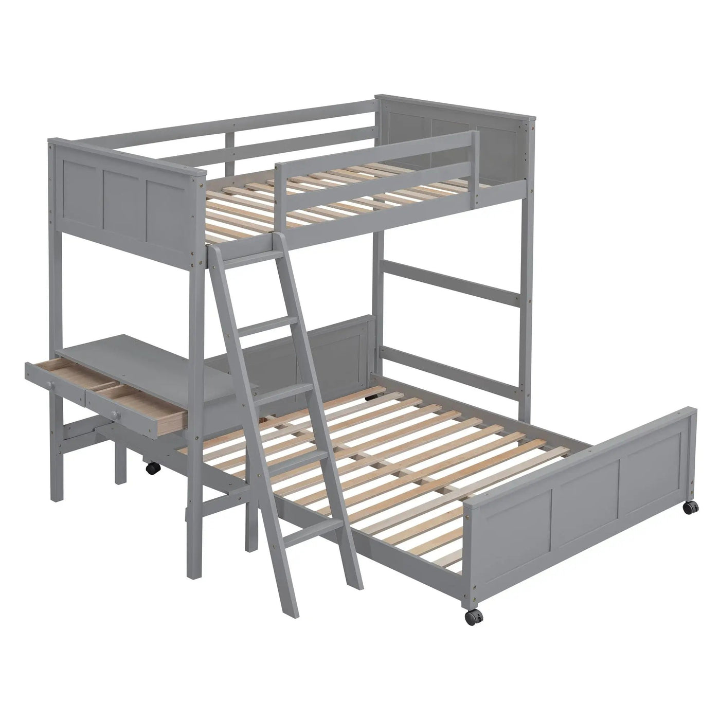 Full Over Full Bunk Bed With Desk by Unique Piece Furniture