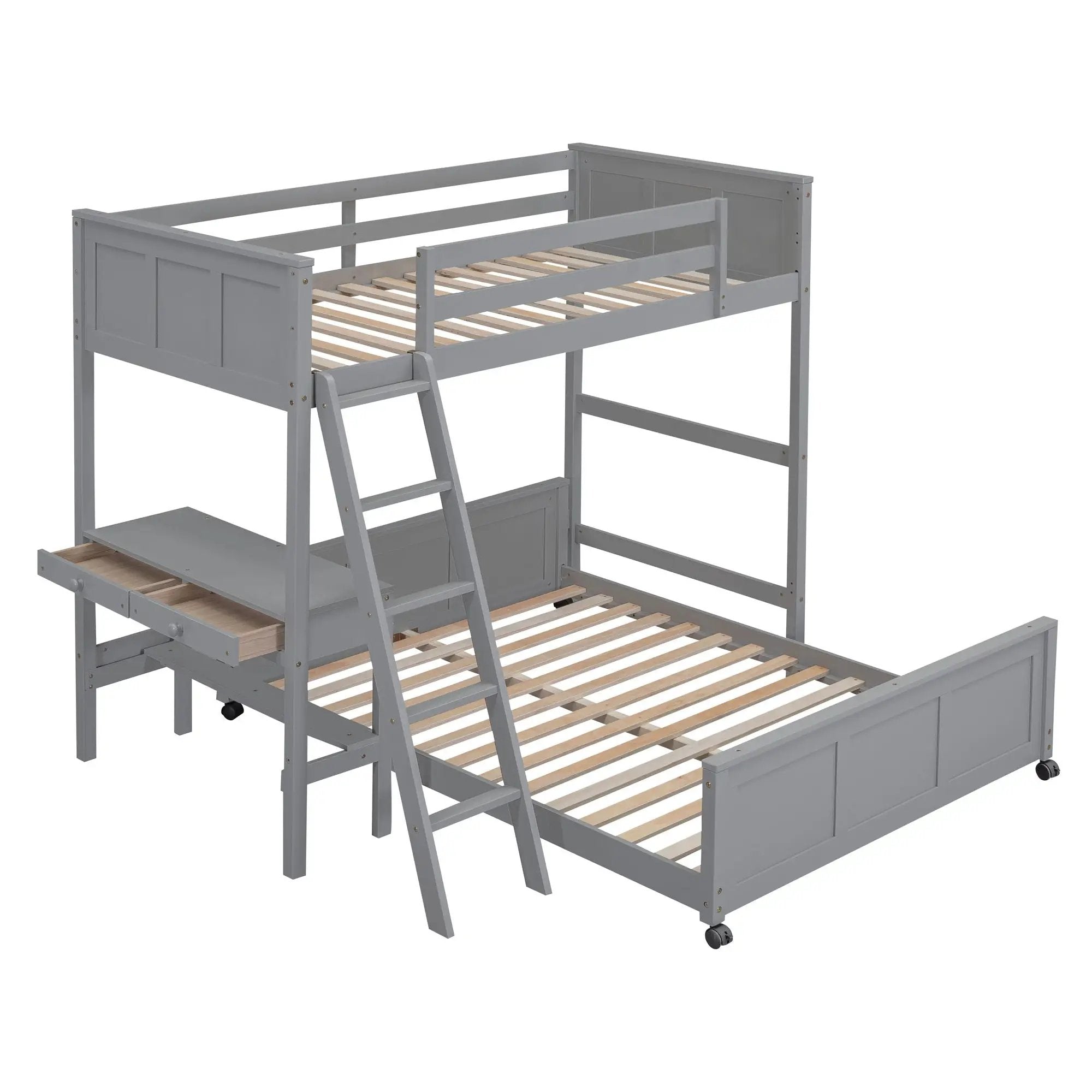 Full Over Full Bunk Bed With Desk by Unique Piece Furniture