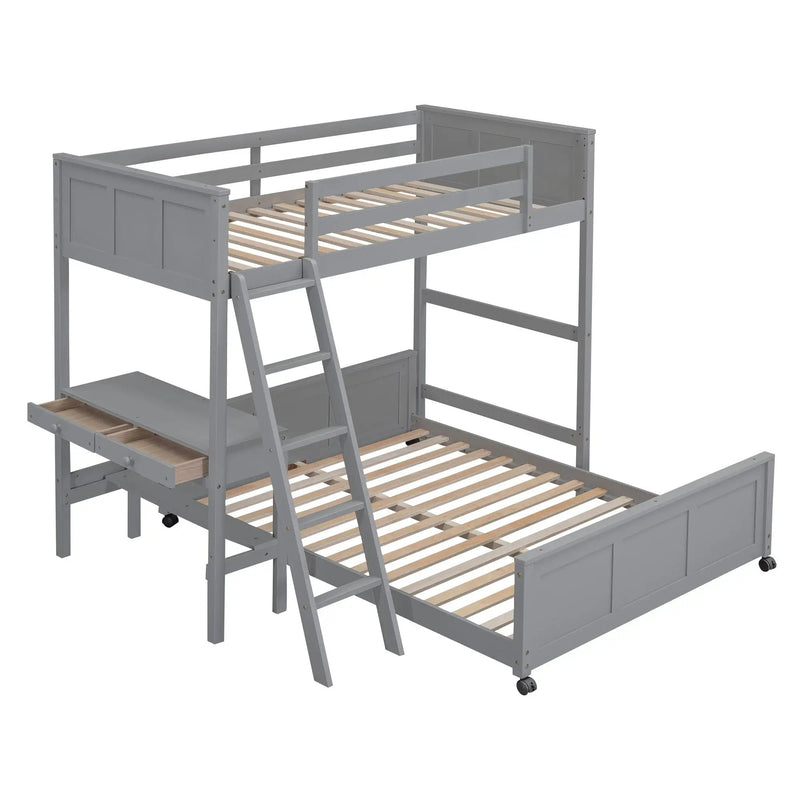 Full Over Full Bunk Bed With Desk by Unique Piece Furniture