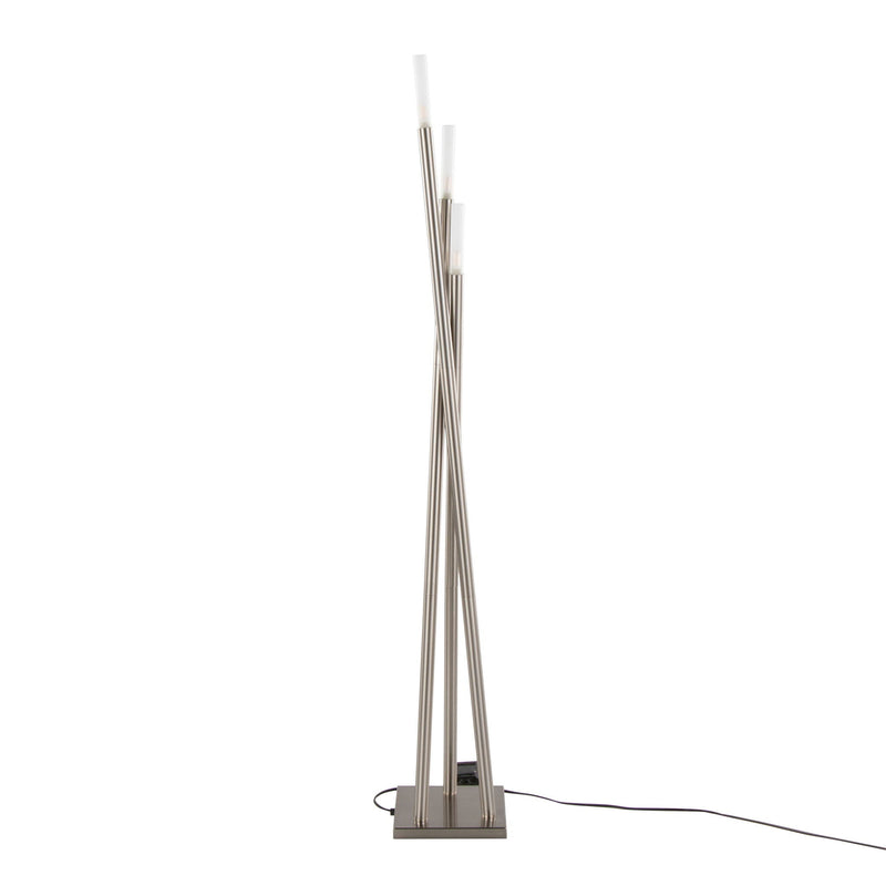 Icicle - Contemporary Floor Lamp - Nickel by HouseOfZazla