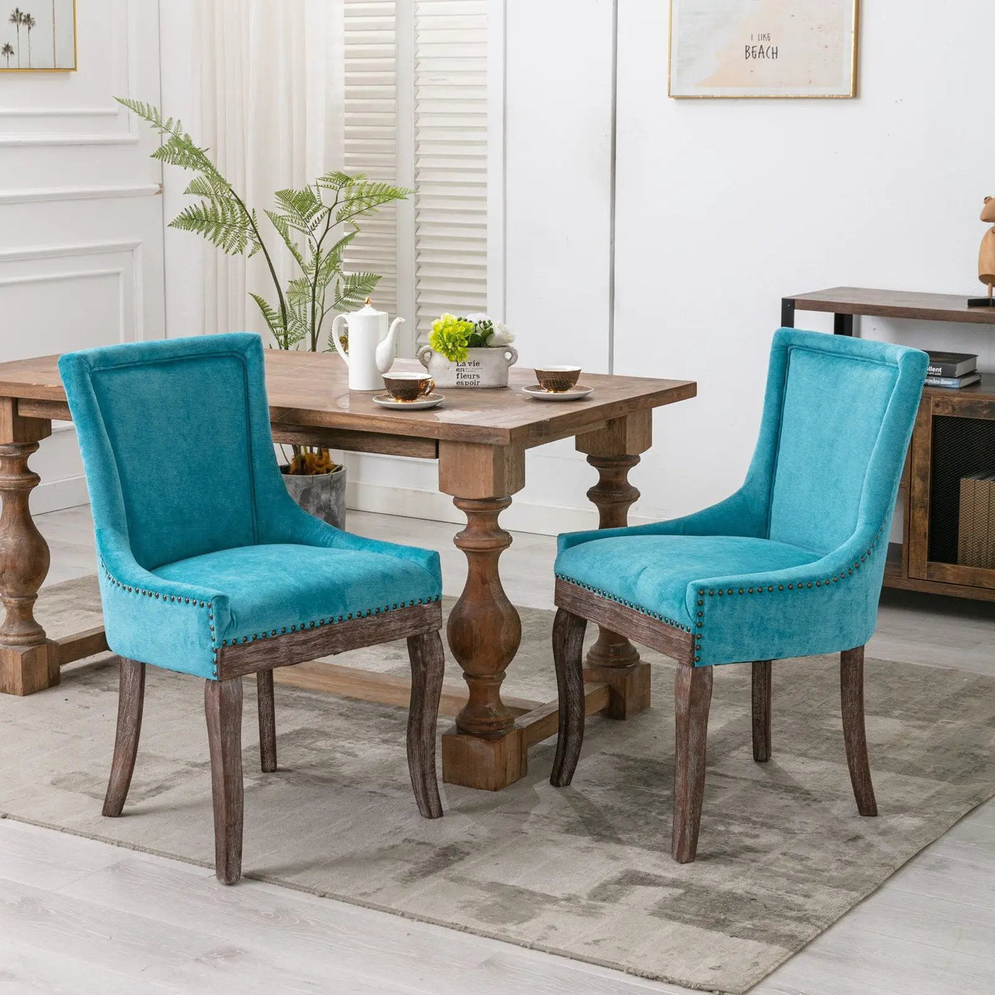 Ultra - Side Dining Chair, Nail Head (Set of 2) by Unique Piece Furniture