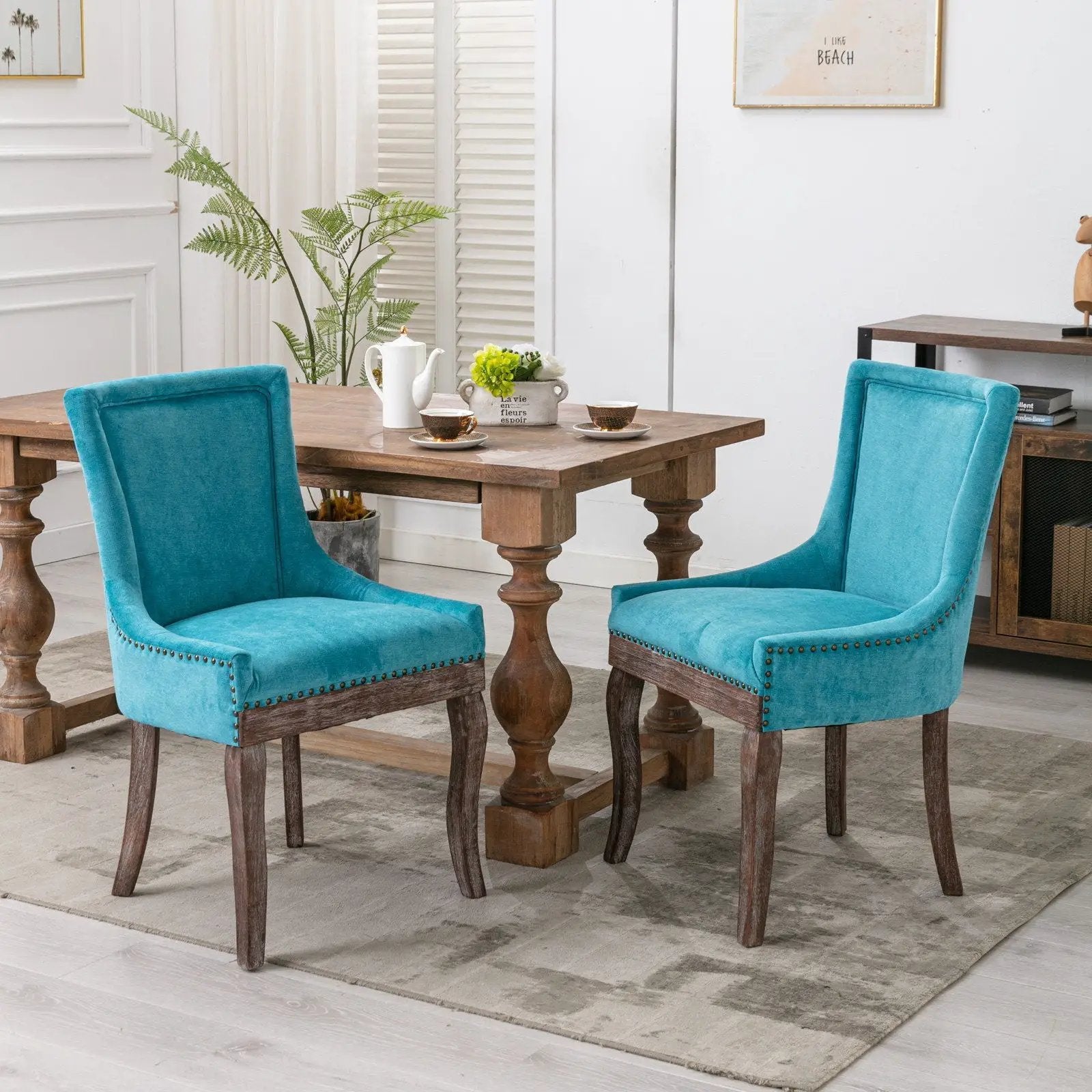 Ultra - Side Dining Chair, Nail Head (Set of 2) by Unique Piece Furniture