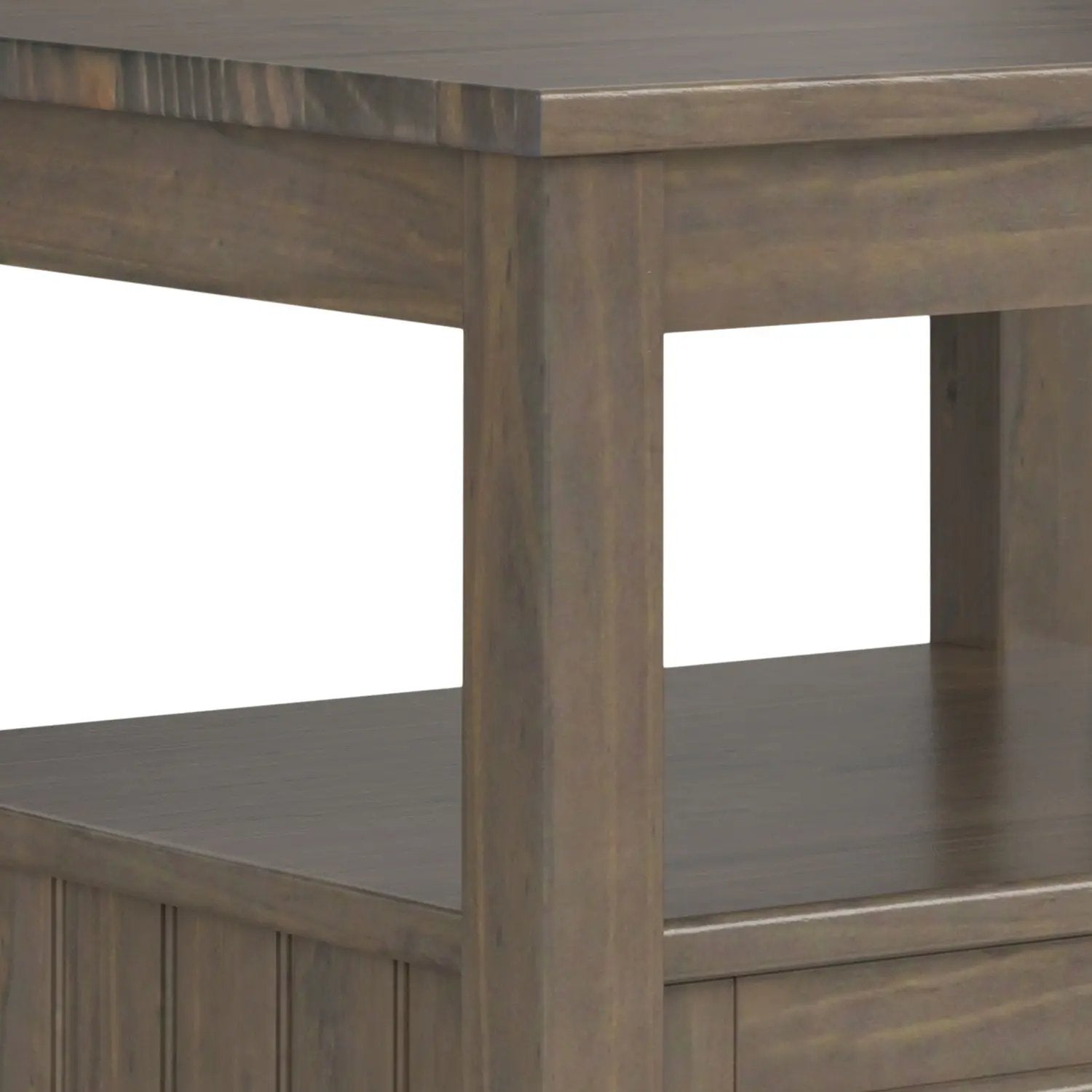 Lev - End Table With Bottom Drawer - Smoky Brown by HouseOfZazla