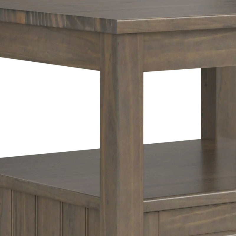 Lev - End Table With Bottom Drawer - Smoky Brown by HouseOfZazla