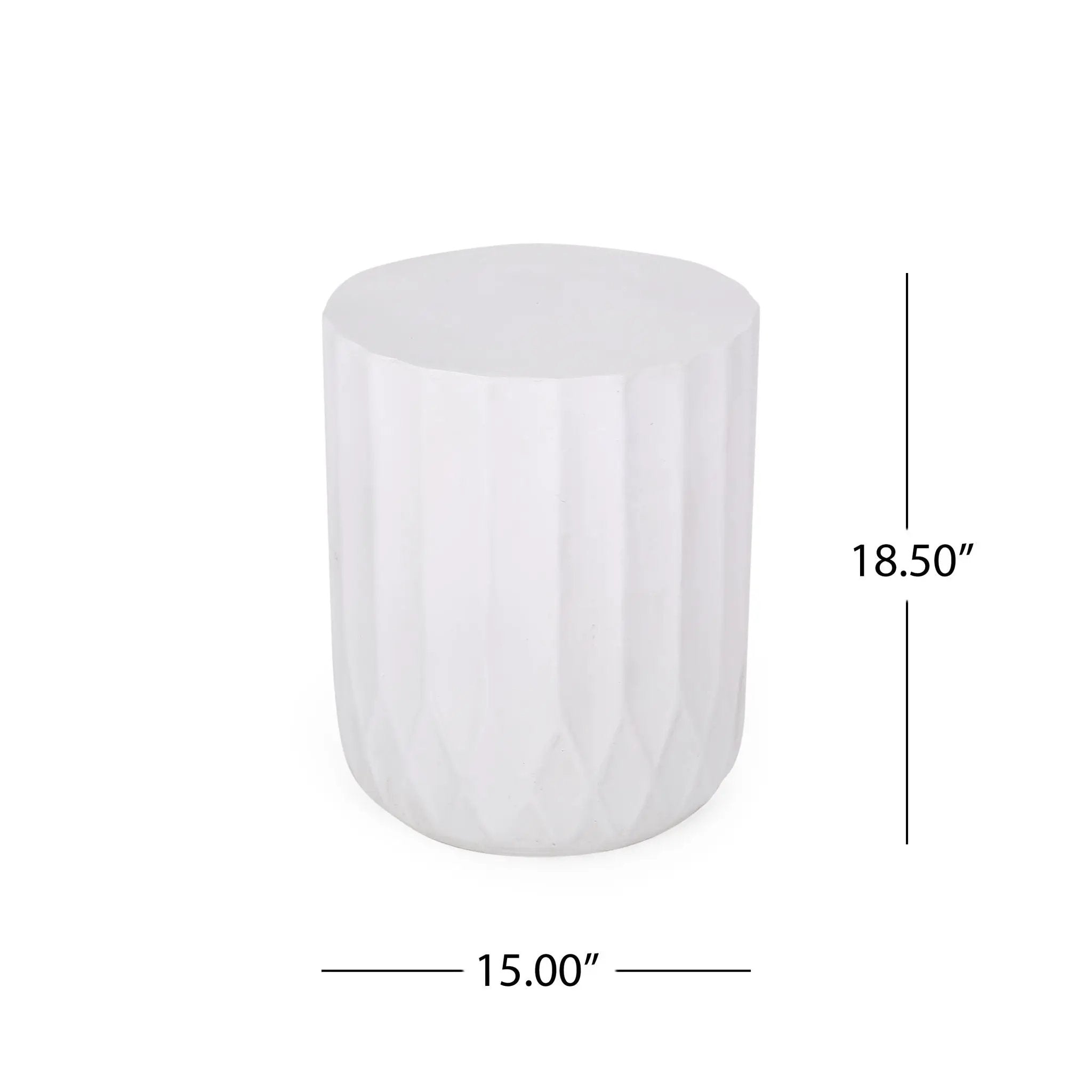 Outdoor End Table With Scallop Edge - Antique White by HouseOfZazla