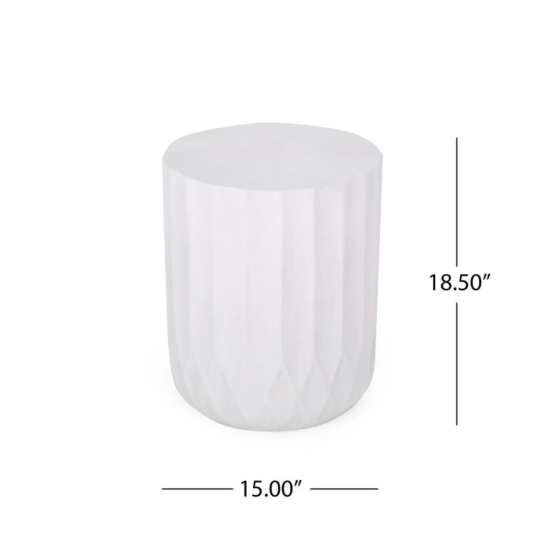 Outdoor End Table With Scallop Edge - Antique White by HouseOfZazla