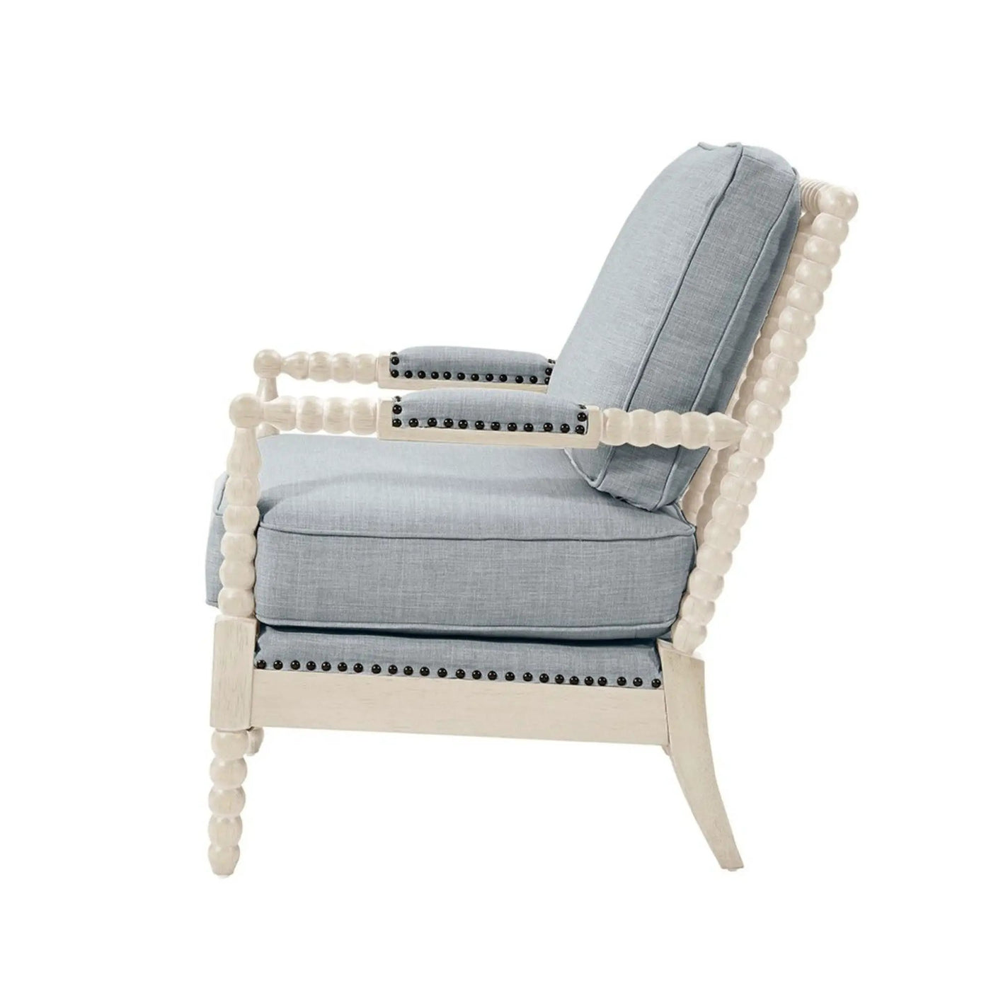 Arm Chair With Open Back Spindle Design, Padded Armrests by Unique Piece Furniture
