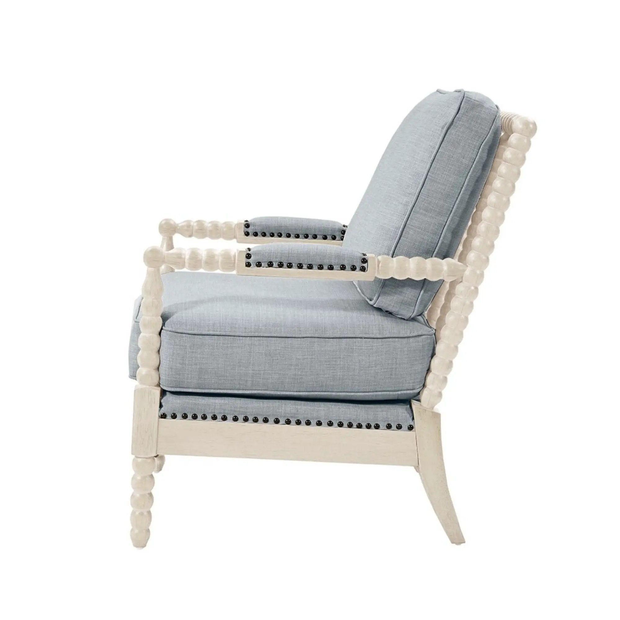 Arm Chair With Open Back Spindle Design, Padded Armrests by Unique Piece Furniture
