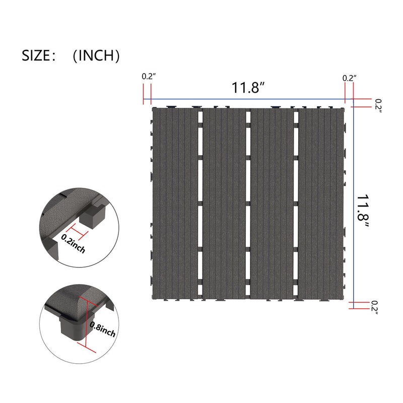 Interlocking Plastic Deck Tiles, Waterproof Outdoor / Indoor Patio Flooring by HouseOfZazla