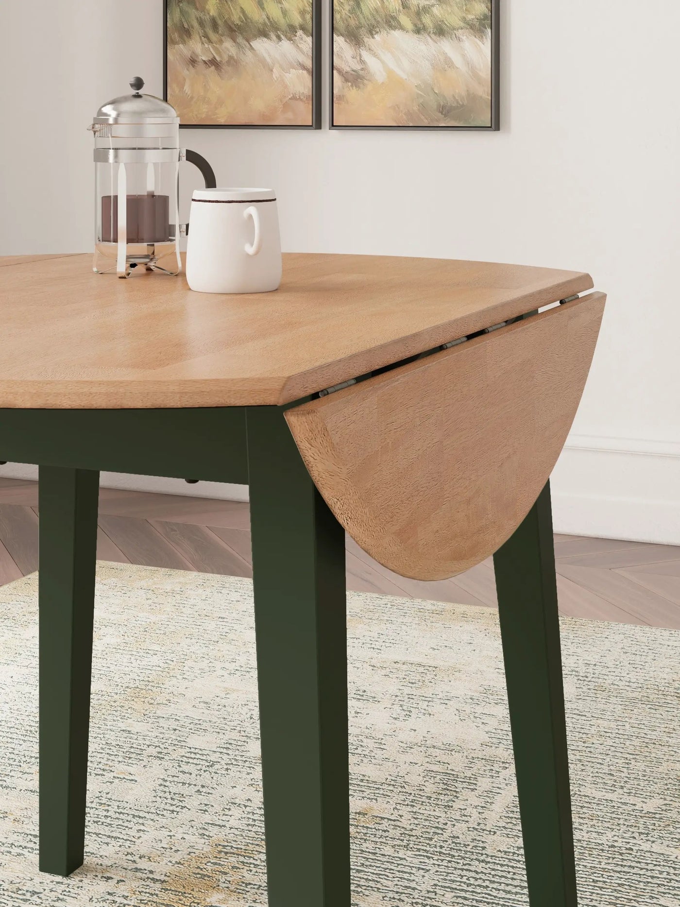 Gesthaven - Round Dining Room Drop Leaf Table by Unique Piece Furniture
