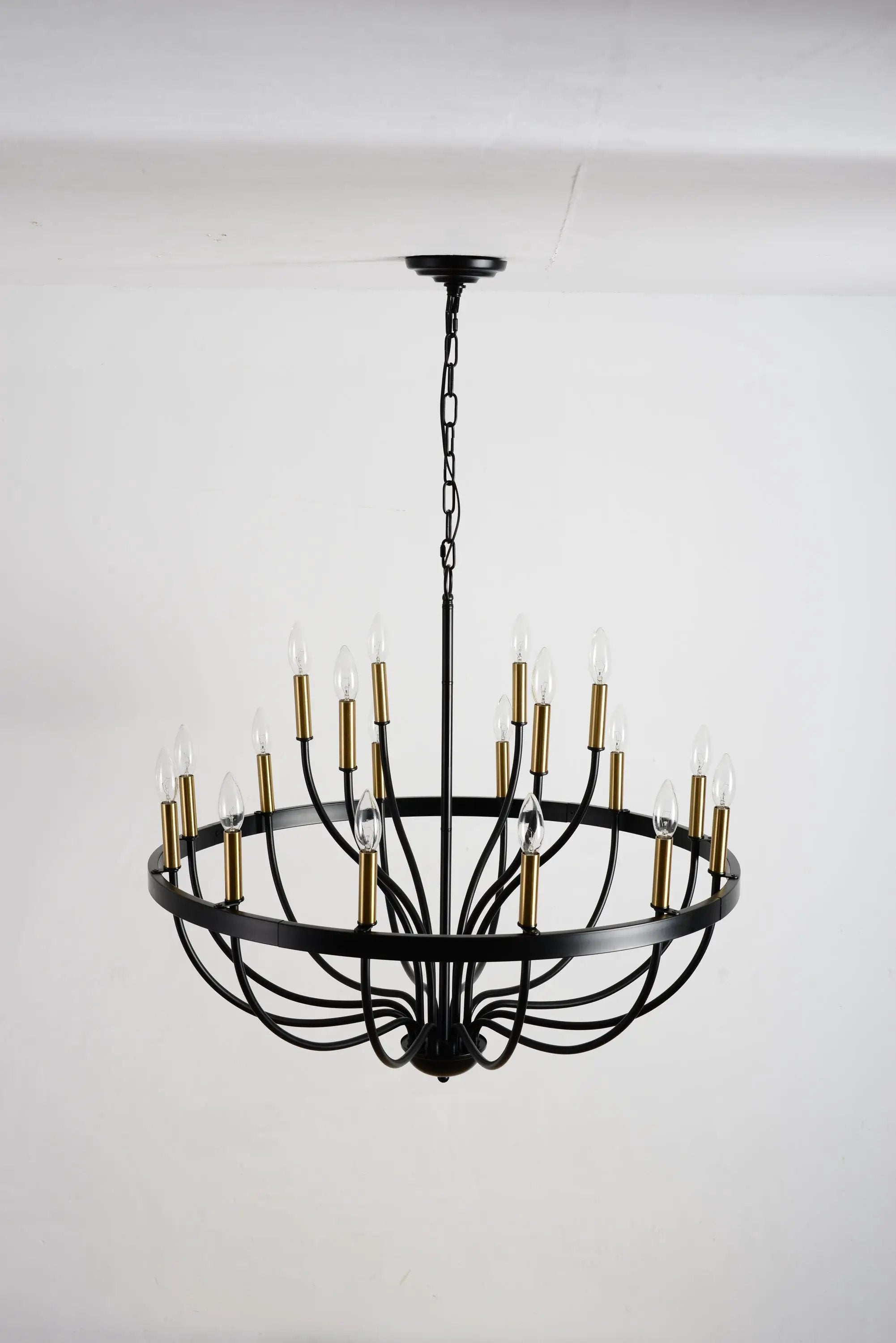 15-Light Industrial Iron Candle Chandelier Modern Farmhouse Pendant Light by HouseOfZazla