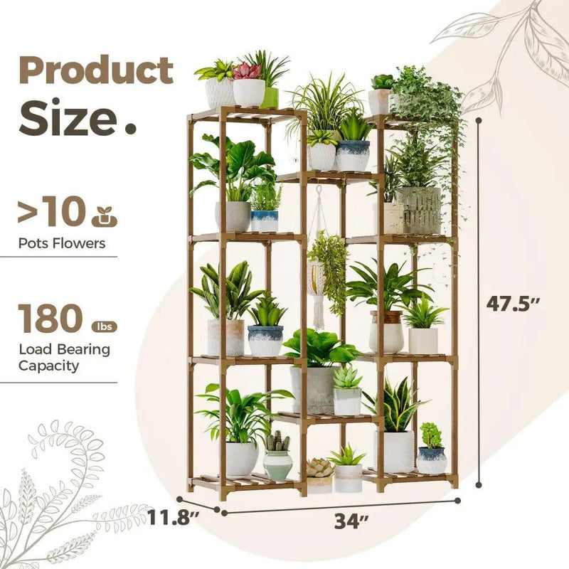 Multiple Plants Pots Wood Flower Stand by HouseOfZazla