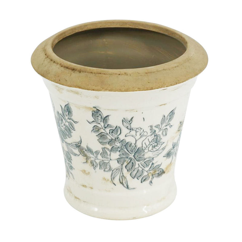 7.1x7.1x6.7' Ceramic Planter with Floral Pattern, Set of 2 by HouseOfZazla
