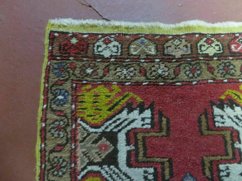 20" X 38" Antique Handmade Turkish Oushak Oshak Yastik Wool Rug Mat Turkey Nice by Jewel Rugs