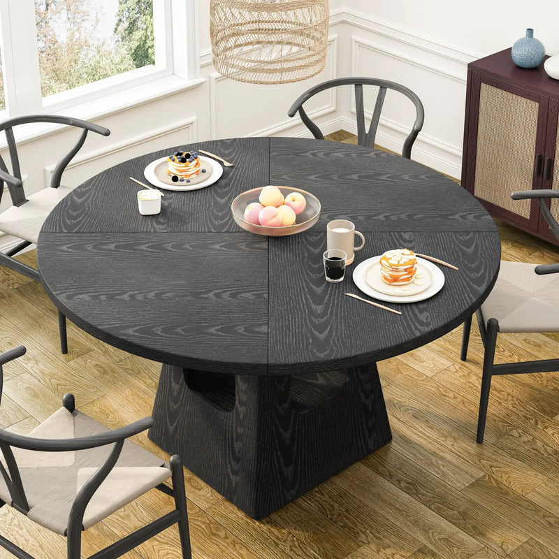 Farmhouse Round Dining Table With Storage Base by Unique Piece Furniture