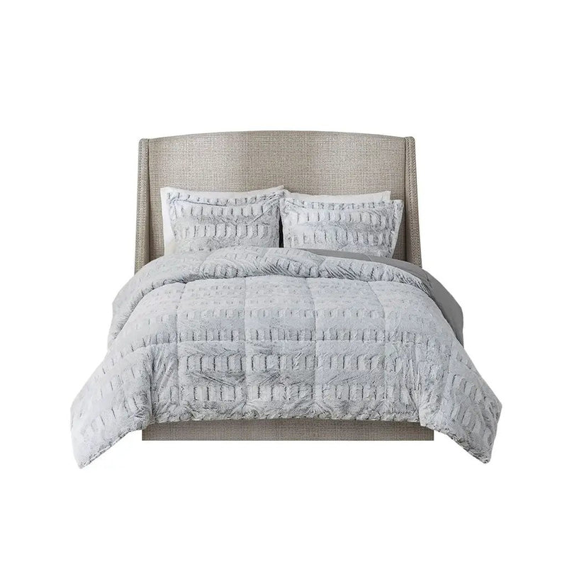 Twin/Twin XL Back Print Long Fur Comforter Mini Set by HouseOfZazla